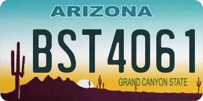 AZ license plate BST4061