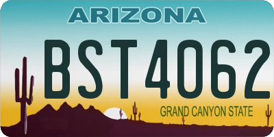 AZ license plate BST4062