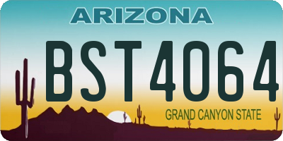 AZ license plate BST4064