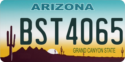 AZ license plate BST4065