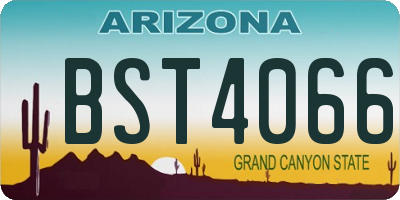 AZ license plate BST4066