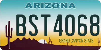 AZ license plate BST4068