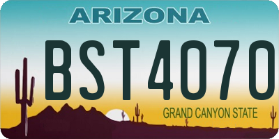 AZ license plate BST4070