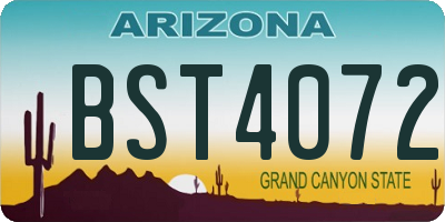 AZ license plate BST4072