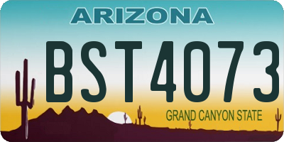 AZ license plate BST4073