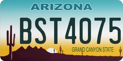 AZ license plate BST4075