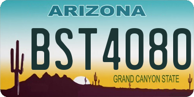 AZ license plate BST4080