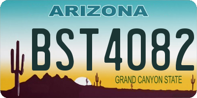 AZ license plate BST4082