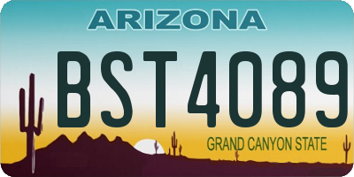 AZ license plate BST4089