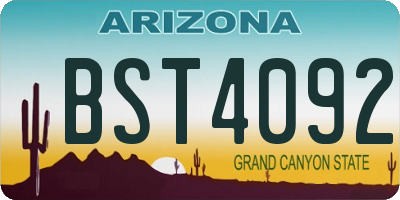 AZ license plate BST4092