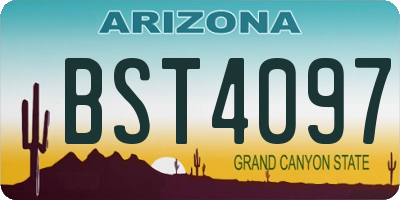 AZ license plate BST4097