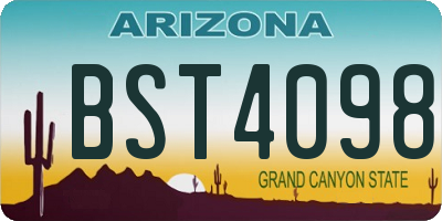 AZ license plate BST4098