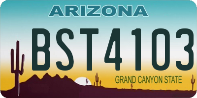 AZ license plate BST4103