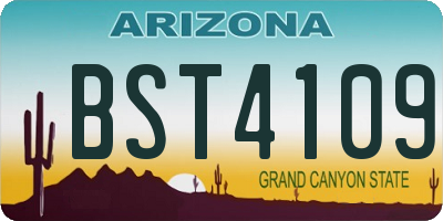 AZ license plate BST4109