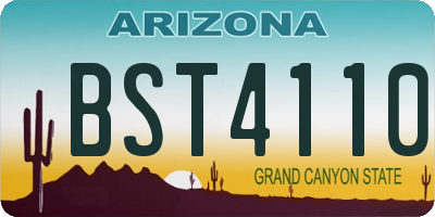 AZ license plate BST4110