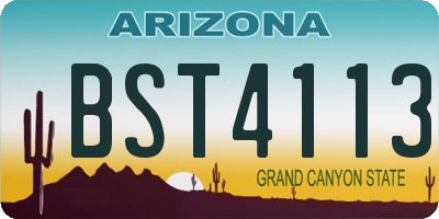 AZ license plate BST4113