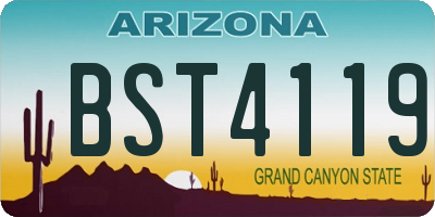 AZ license plate BST4119