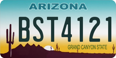 AZ license plate BST4121