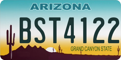 AZ license plate BST4122