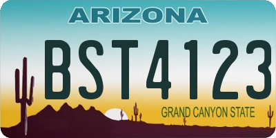 AZ license plate BST4123