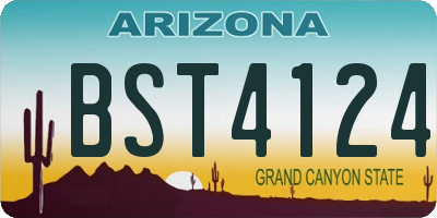 AZ license plate BST4124