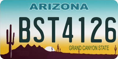 AZ license plate BST4126