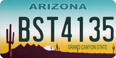 AZ license plate BST4135