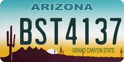 AZ license plate BST4137