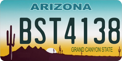 AZ license plate BST4138