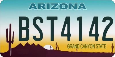 AZ license plate BST4142