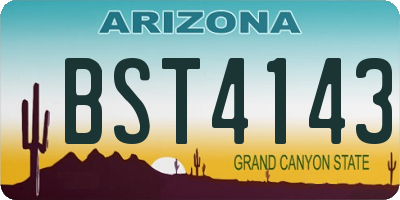 AZ license plate BST4143