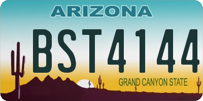 AZ license plate BST4144