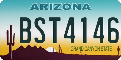 AZ license plate BST4146