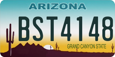 AZ license plate BST4148