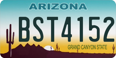 AZ license plate BST4152