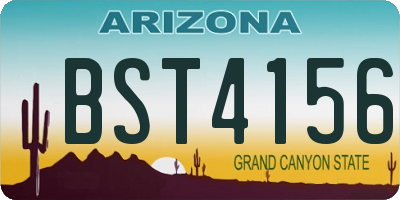 AZ license plate BST4156