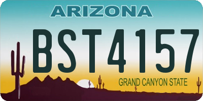 AZ license plate BST4157