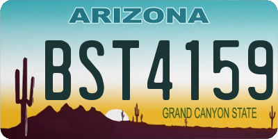 AZ license plate BST4159