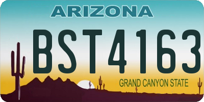 AZ license plate BST4163