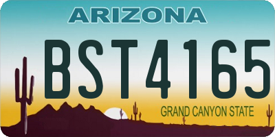 AZ license plate BST4165