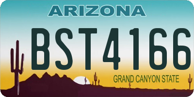 AZ license plate BST4166