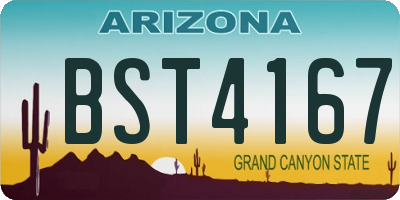 AZ license plate BST4167