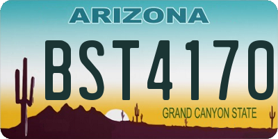 AZ license plate BST4170