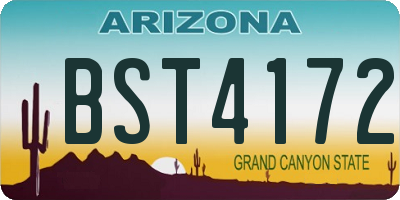 AZ license plate BST4172