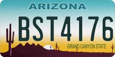 AZ license plate BST4176