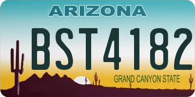 AZ license plate BST4182