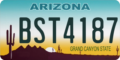 AZ license plate BST4187