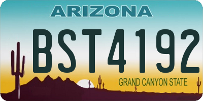 AZ license plate BST4192