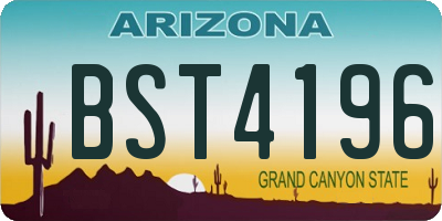 AZ license plate BST4196