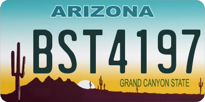 AZ license plate BST4197